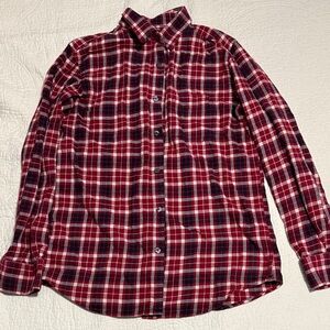 Banana Republic Red and Black Plaid Button Down Shirt